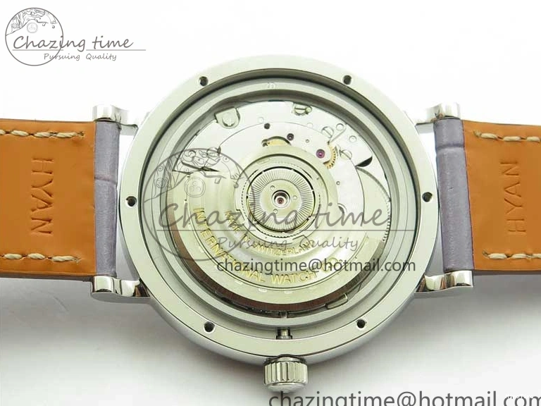 MIROTIME 0227 Attractive Portofino 37mm SS V7F 1:1 Best Edition Gray Dial Diamonds Bezel on Gray Leather Strap A 7091